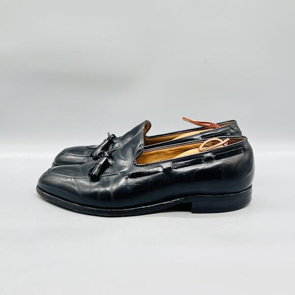 Aristocraft Shoes Men 10.5 Black Leather Tassel Loafers Vintage Made USA main image 4
